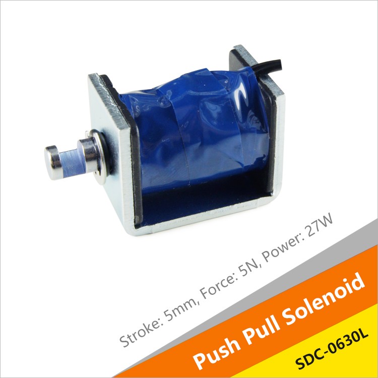 SDC-0630L Open Frame Pull Push Solenoid For Cash Box And Vending Machine