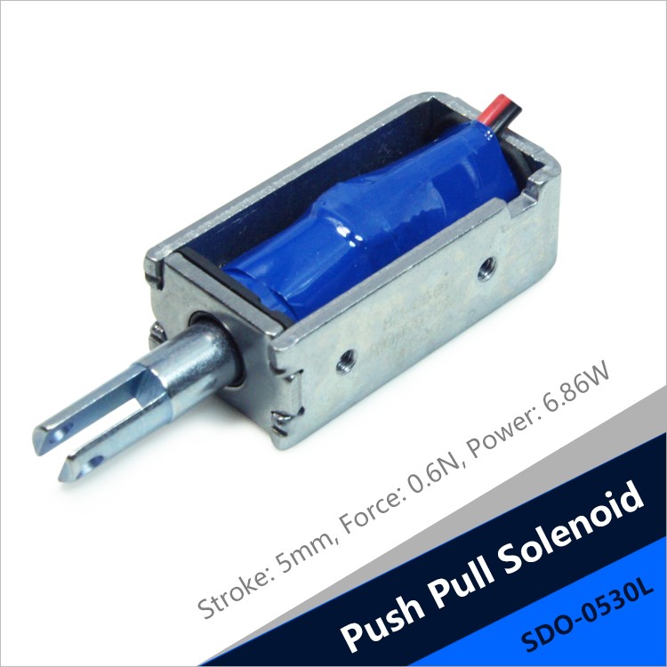SDO-0530L Open Frame Miniature Push-Pull Solenoid For Card Reader