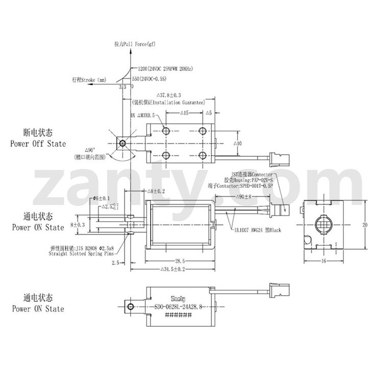 SDO-0628L Linear Push Pull Solenoid For Pinball Game Machine